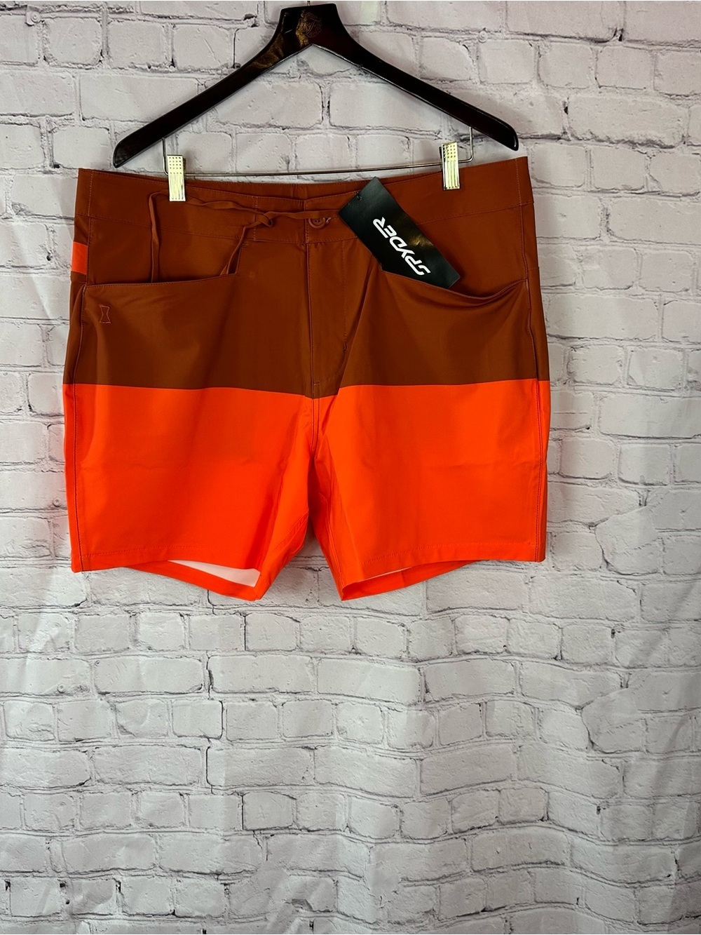 NWT Spyder nolan hybrid shorts twisted Orange color block men activewear